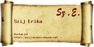 Szij Erika névjegykártya